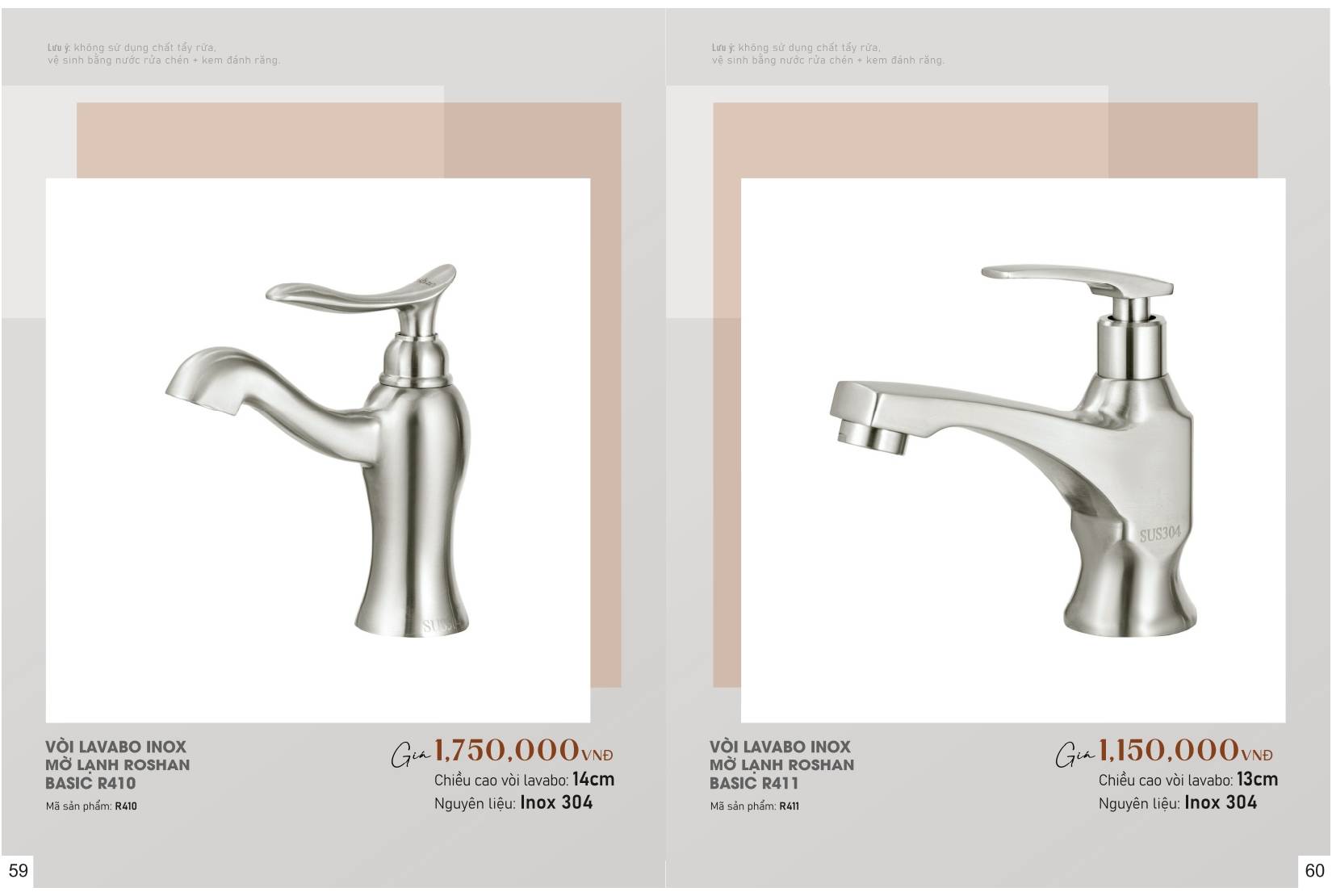 Sen vòi và phụ kiện phòng tắm ROSHAN Catalogue và Bảng giá mới nhất /Page 32 (Roshan R410 / R411)